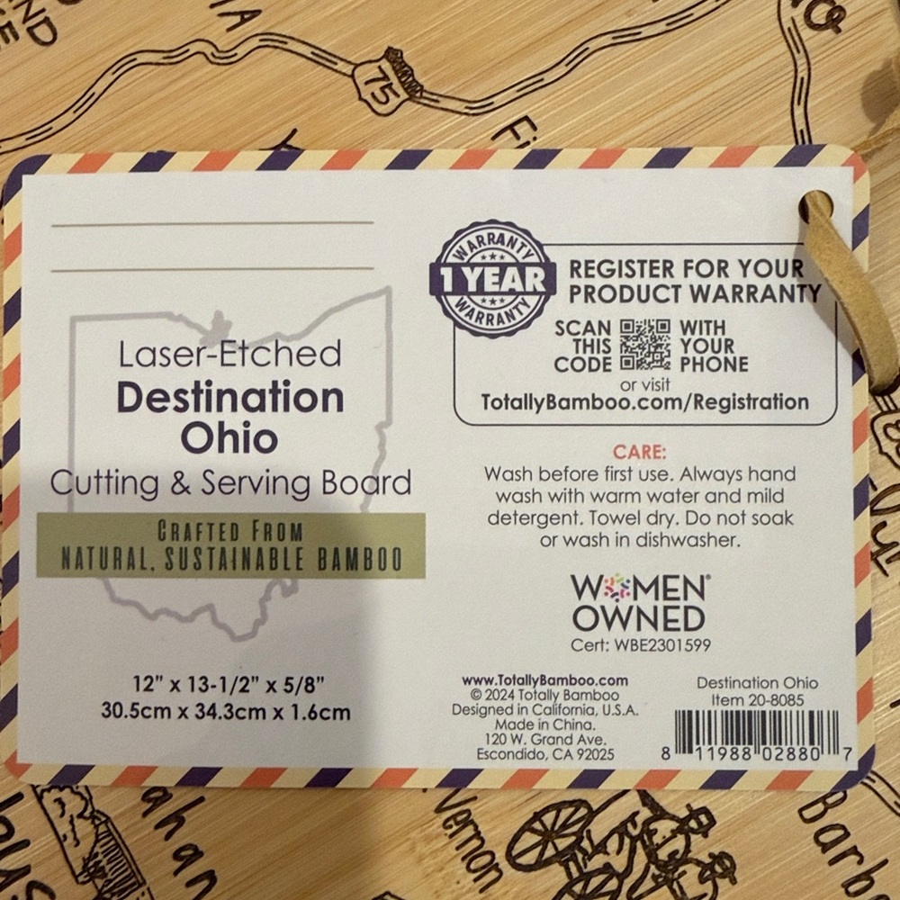 Ohio Shaped Wooden cutting and serving board - Picture 3 of 5